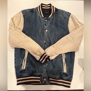 Denim varsity jacket